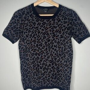 Women’s JCrew Black Small Leopard Print Blouse